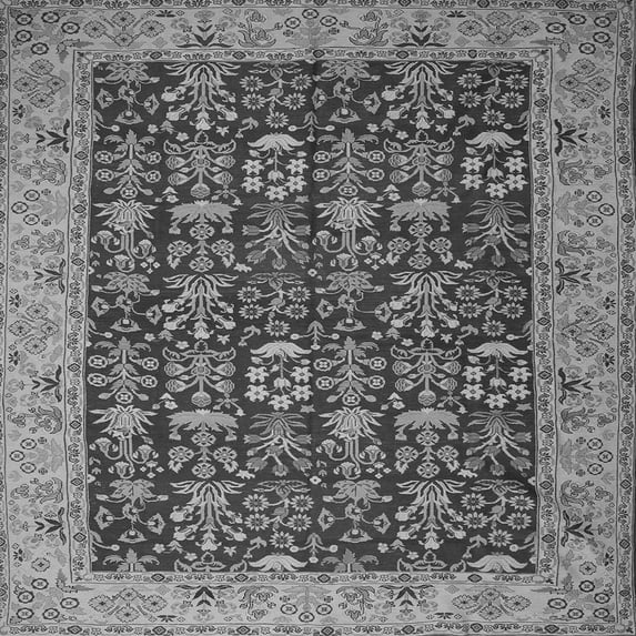 Ahgly Company Indoor Square Persian Gray Traditional Area Rugs, 7' Square