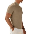 thumbnail image 6 of Mens Mock Turtleneck Shirts Casual Cotton Short Sleeve Shirt Basic Half Neck T-Shirts, 6 of 10