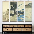 thumbnail image 3 of Retro Japanese River Landscape Scroll Canvas Wall Art Poster, Wall Art Hanging Kit Poster Framed with Wood Hanger for Bedroom Living Room Office Decor, 3 of 5