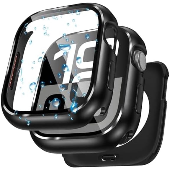 Metal Case for Apple Watch 46mm Series 11/10, Daily Water‑Resistant Alloy Bumper with Built‑in HD Tempered Glass Ceramic‑Style Back Cover for iWatch Series 11 46mm