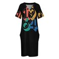 thumbnail image 4 of Retro 1964 vintage Loose Pocket Dress evening dress women woman dress clothes for women, 4 of 7