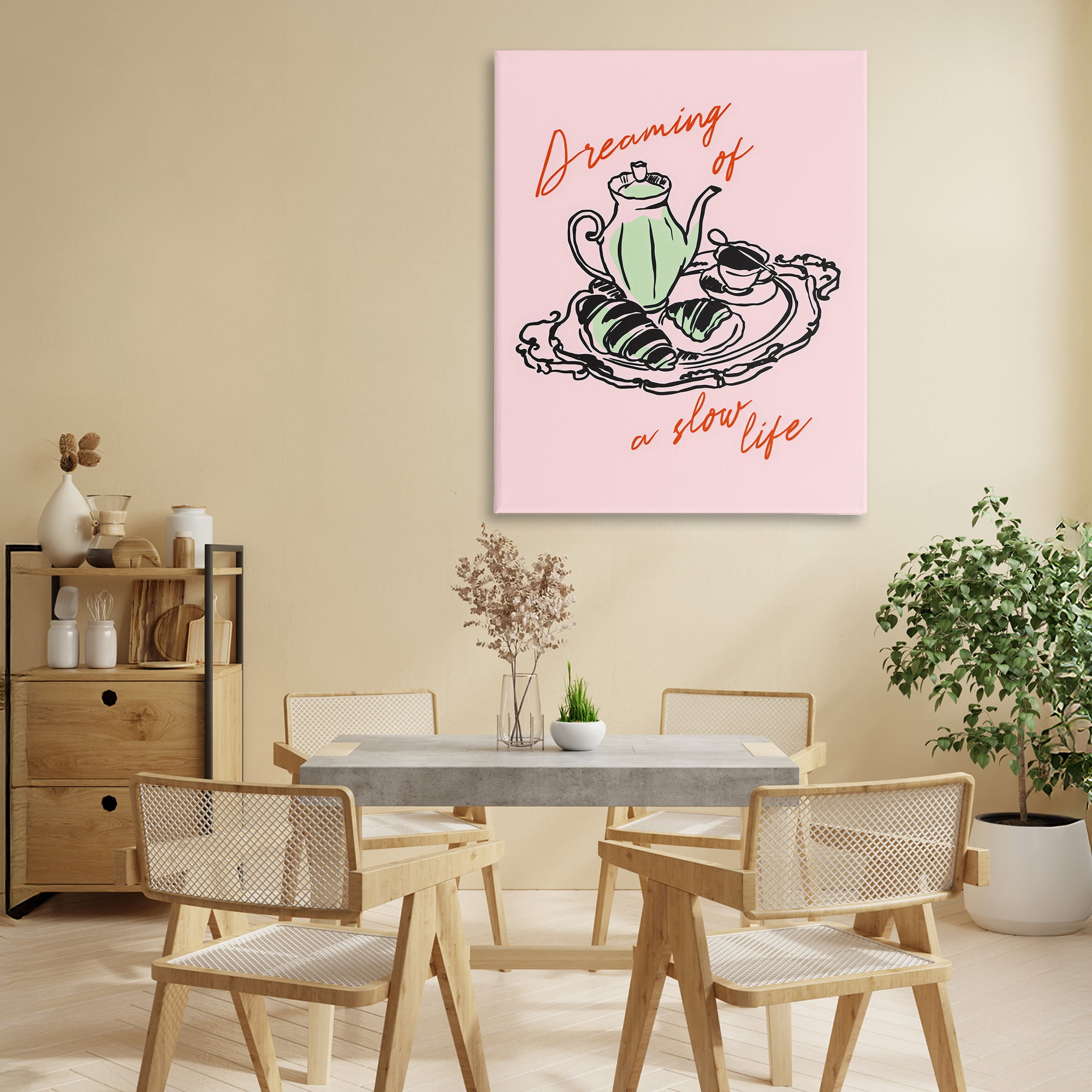 Stupell Industries Slow Life Tea Platter Canvas Wall Art, design by The Prints Vibe