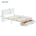 thumbnail image 4 of Euroco Luxury Pine Wood with Storage Platform Bed, Full for Kids, White, 4 of 12