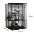 thumbnail image 2 of Uforic 41" Large 3-Tier Cat Cage with Extra Large Hammock - Indoor Metal Playpen for 1-2 Cats, Black, 2 of 6