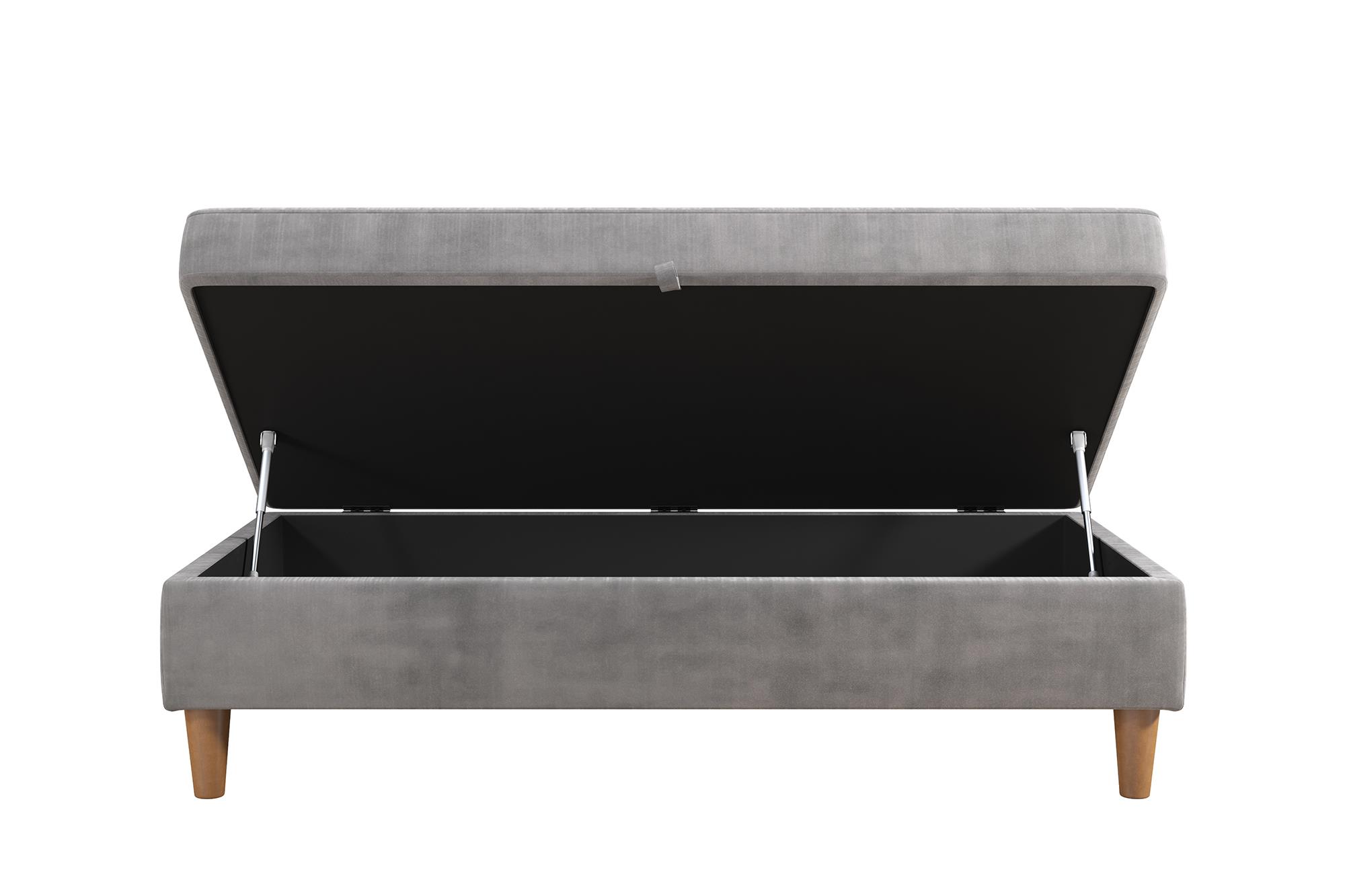 DHP Hartford Storage Ottoman, Light Gray Chenille