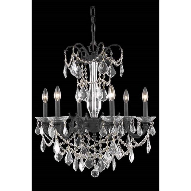 Elegant Lighting Athena 23" 6 Light Spectra Crystal Chandelier