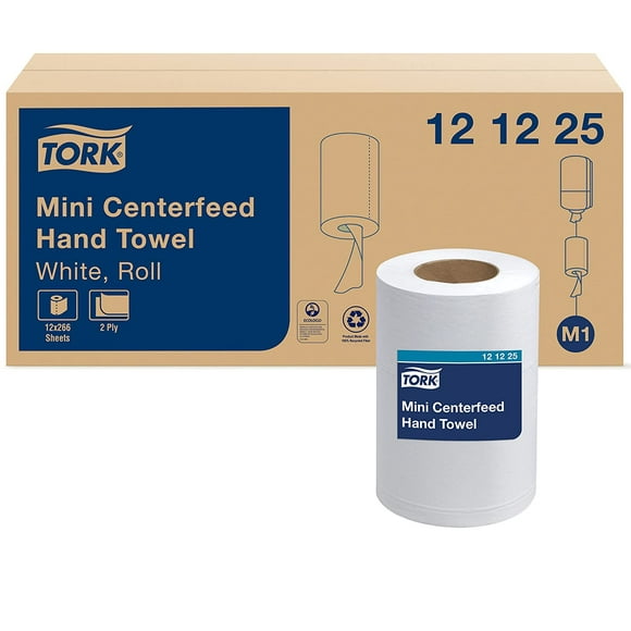 Tork Soft Mini Centerfeed Serviette à Main, Blanc, 2 Plis, 12 Rouleaux/case