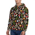 thumbnail image 3 of Uemuo Mushrooms Pattern Men's Hoodie - Casual Pullover Hoodie with Kangaroo Pocket, Stylish Hooded Sweatshirt for Everyday Wear-Small, 3 of 7