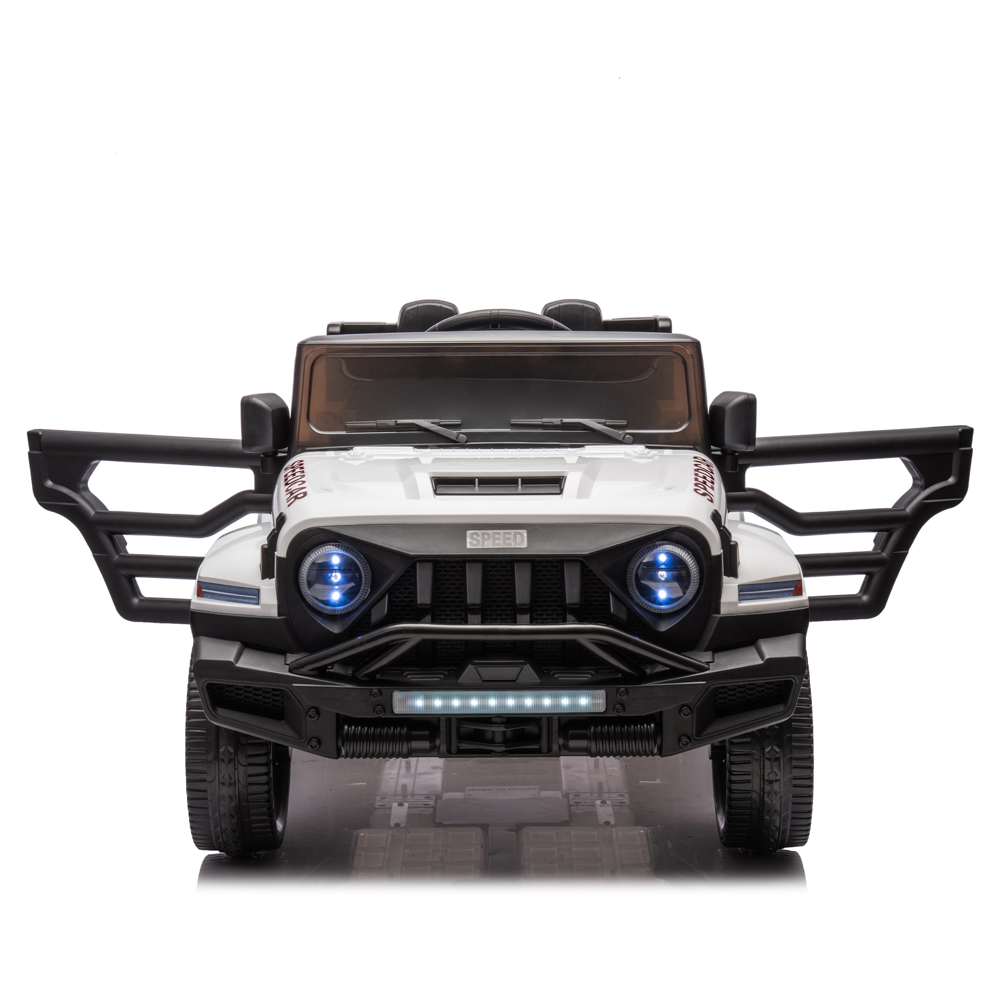 Kepooman 24V Ride On Car for Kids Battery Powered Ride On 4WD Toys with Remote Control, Parents Can Assist in Driving,Music and Lights, White Kids Electric Ride On