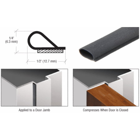 CRL Black Self-Adhesive Weatherstrip - 500' Roll