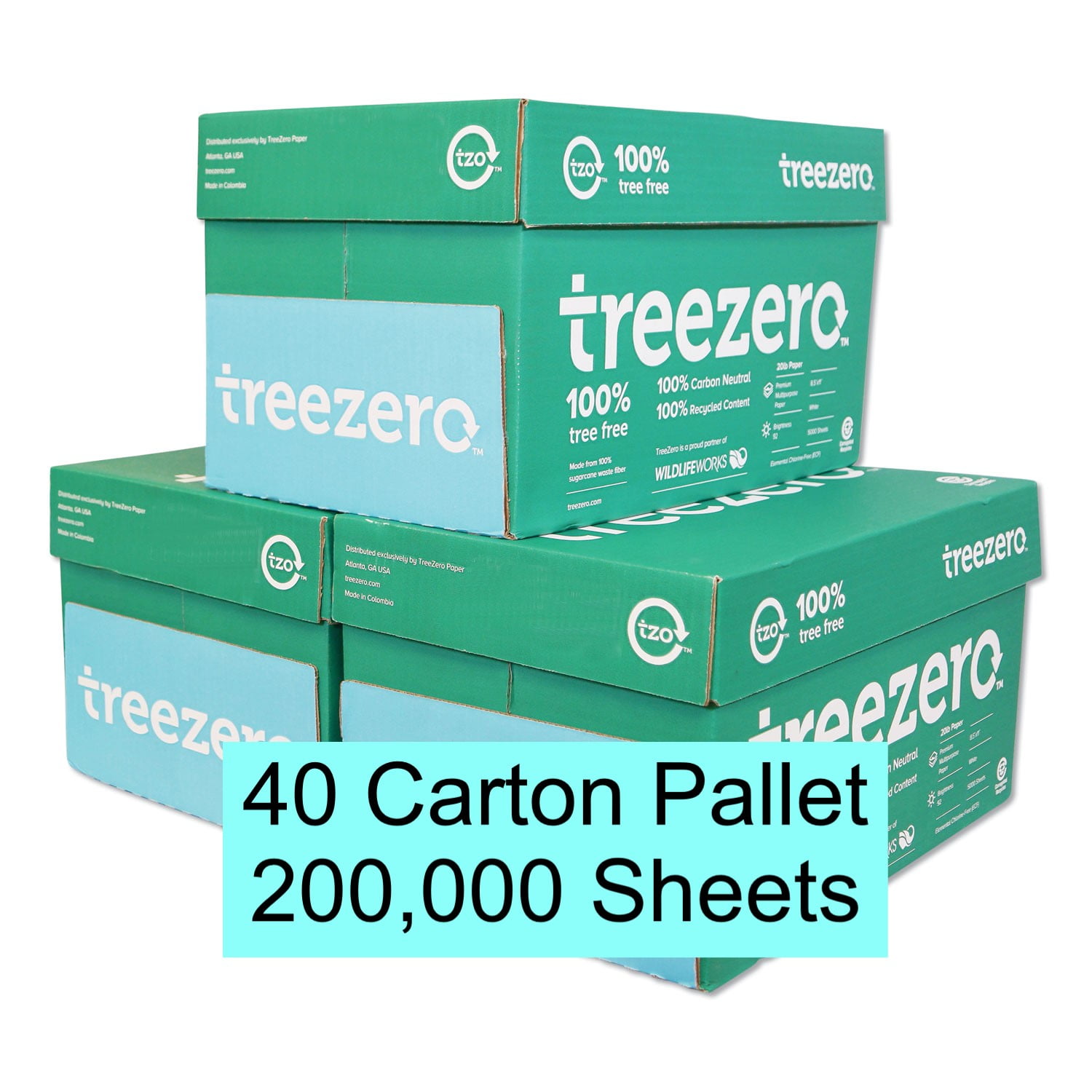 8.5 x 11 10 Reams - 5,000 Sheets 20lb 92 Bright Made from sugarcane waste fiber Tree Zero Copy Paper Tree Free. 