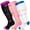 Multi-color2, variant on 3 Pairs Compression Socks for Plus Size Women & Men Circulation 20-30 mmhg Knee High, Best Support for Medical, Running, Nursing