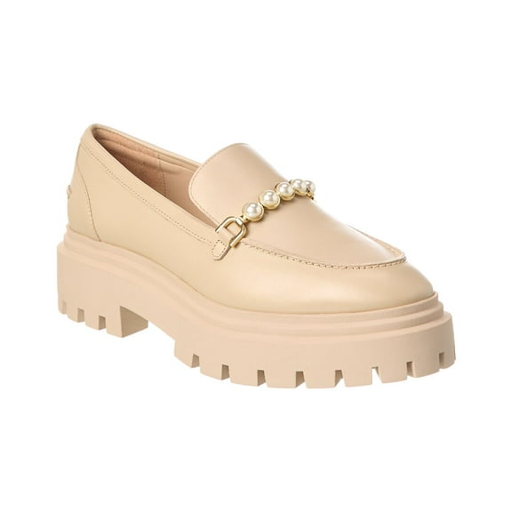 Stuart Weitzman Perla Leather Loafer, 6.5, Brown