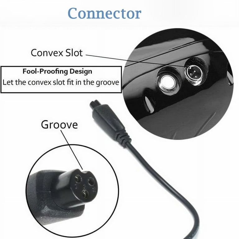 NATNO 42V 2A Battery Charge for Swagtron T1 T3 Swagway X1 Hoverboard Smart Balance Scooter with 8mm 0.31in 3 Prong Inline Connector Walmart