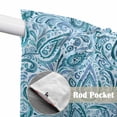 thumbnail image 4 of Light Blue Teal Swag Valances for Windows, Kitchen Window Curtains Over Sink, Retro Botanical Abstract Art Window Treatment Curtains for Living Room/Bedroom Curtains 2 Panel Sets 36"x45", 4 of 8