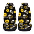 thumbnail image 4 of Xoenoiee 2 PCS Auto Seat Cover Skull And Sunflower Print Ultra Soft High Back Comfort Bucket Car Front Seat Covers Universal Fit for SUV Sedan Van, 4 of 6