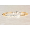 thumbnail image 2 of Citrine 3mm Rondelle Shape Faceted Cut Beads 7 inch Silver Plated Clasp Bracelet for men, women, unisex. Link Chain Stacking Bracelet.|LINK_02152, 2 of 4