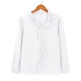 thumbnail image 5 of Yigetop Ruffle Blouse for Women, Spring and Summer New European and American Long Sleeved Ruffled Shirt Women's Shirt Cute Long Sleeve Tops for Women White 5XL, 5 of 9