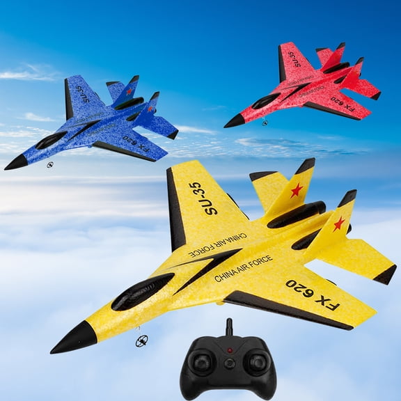 2026 Upgrade RC Glider Airplane - LED Lighted Remote Control Aircraft, Trick-Flying Foam Glider Drone, Cold-Weather Durable Outdoor Toy, Portable Flying Hobby for Adults on Holiday Weekends, Red