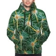 thumbnail image 4 of KLL Thorns Of Macro Cactus Print Mens Hoodie Long Sleeve Casual Pullover Hooded Sweatshirt Fashion Drawstring Hoodies with Pocket-3X-Large, 4 of 6