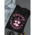thumbnail image 3 of Unicorn University - Heart-Eyed Emoji Design Women's T-shirt, 3 of 4