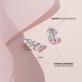thumbnail image 4 of 925 Sterling Silver Simulated Tourmaline Birthstone Heart Screw Back Earrings, 4 of 8