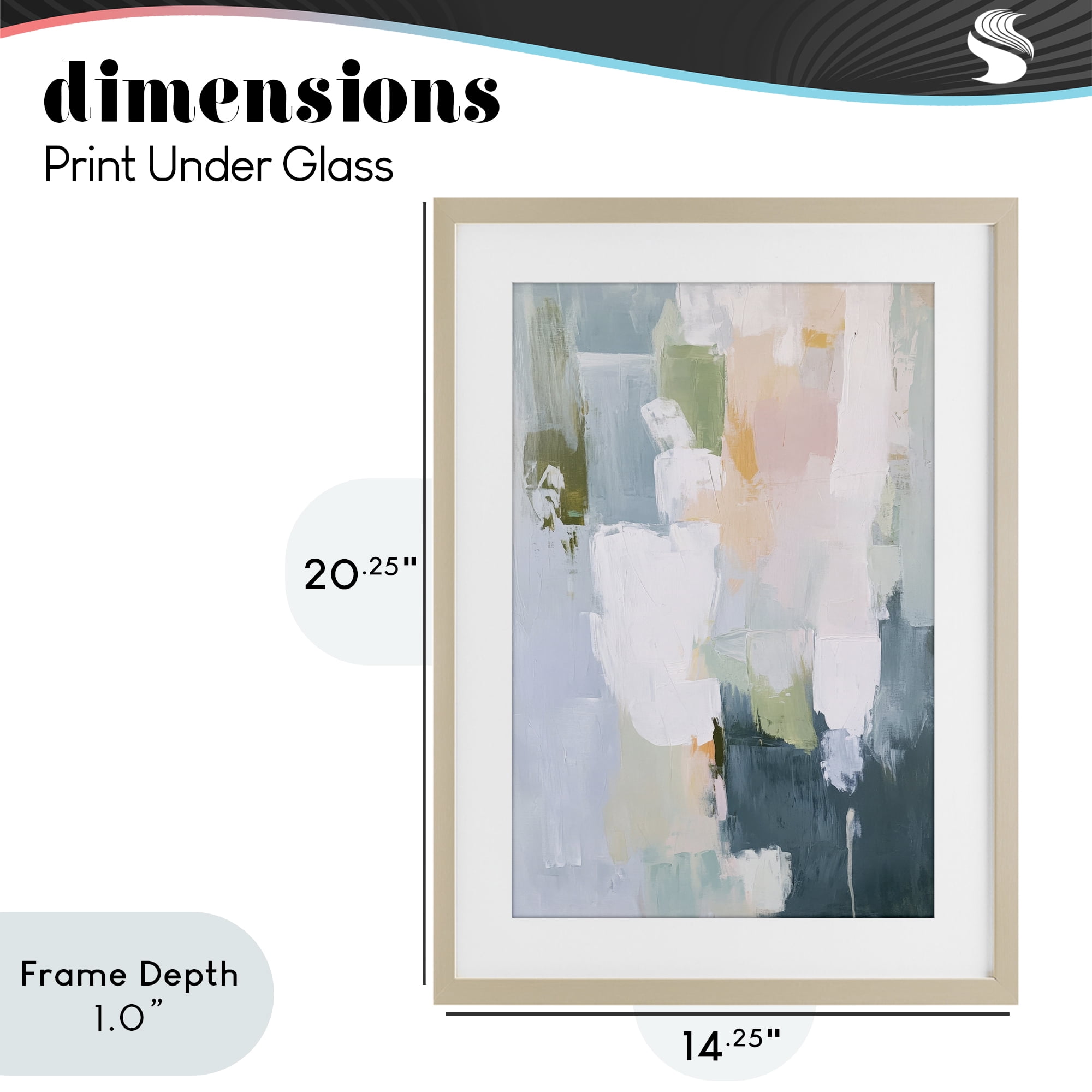 Stupell Industries Abstract Pastel Brushstroke Composition Birch Framed Print Under Glass, design by Petal Prints Design