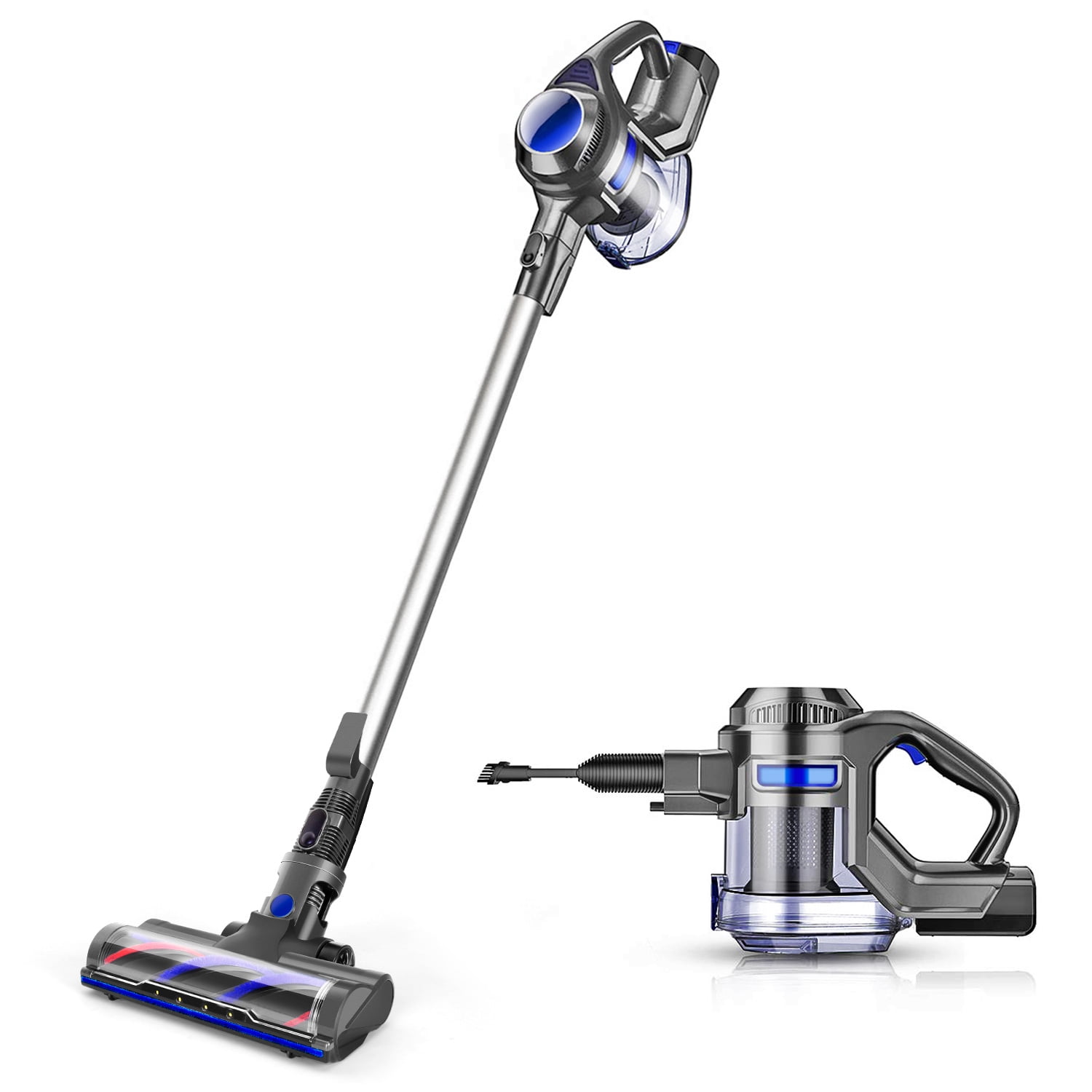 Moosoo 4 In 1 Cordless Vacuum, Carpet Hardwood Floor Vacuum Cleaner