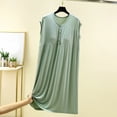 thumbnail image 1 of Qiopertar Liquidation à Moins de 5$ Robe de Nuit Décontractée et à la Mode Couleur Unie Col Rond Sans Manches Col en V Grandes Économies de Vacances!, 1 of 6