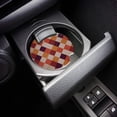thumbnail image 3 of FMSHPON Geometric Vintage Lattice Pattern Orange and Red Set of 2 Car Coaster for Drinks, Absorbent Ceramic Stone Coasters Cup Mat with Cork Base for Home Kitchen Room Coffee Table Bar Decor, 3 of 5