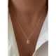 thumbnail image 3 of Collar con colgante con la inicial de la letra MDIEEL, chapado en oro de 14 quilates, para mujer, 3 of 6