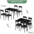 thumbnail image 4 of Dining Table Set for 4, Rectangular Kitchen Table and Chairs for Small Space, Modern 5Pcs Dining Room Table Set with Upholstered Seats, Space Saving Furniture for Apartment, Black, 4 of 8