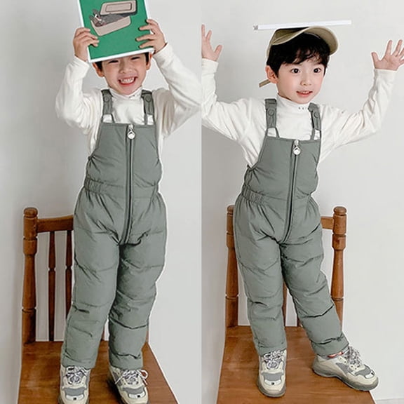 MEZZALL Toddler Jumpsuit Child Boys Girls Winter Windproof Outdoor Ski Trousers Thicken Overalls Suspender Pants Boho Long Sleeve O-Neck Spring One-Pieces