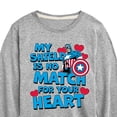 thumbnail image 3 of Marvel Captain America - My Shield Valentine - Toddler And Youth Long Sleeve Tee, 3 of 5