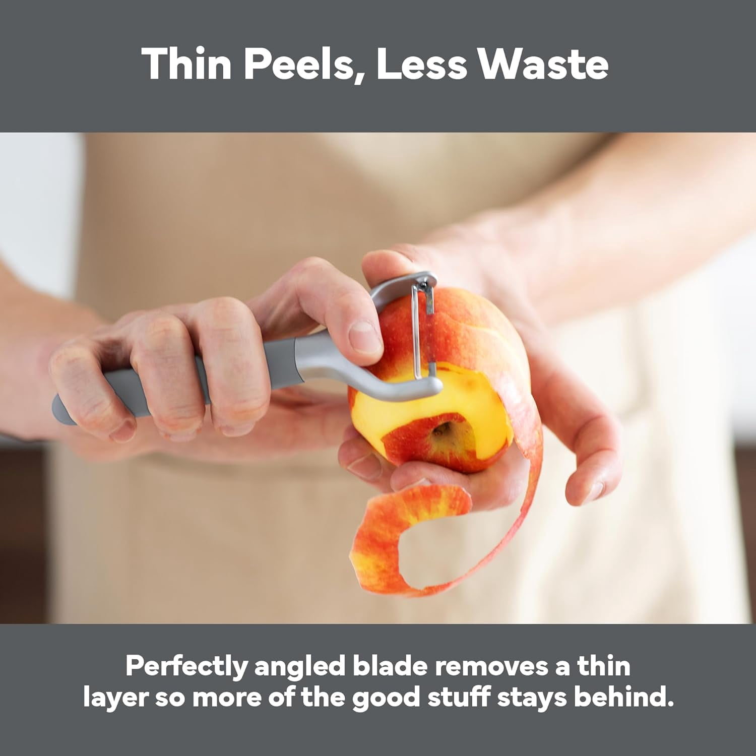 JJEAN-Stainless Steel Vegetable Peeler - Dishwasher Safe Y Peeler - Easy to Use with Potatoes, Cabbage, Carrots, and More - Progessional Grade Kitchen Tool - Gray