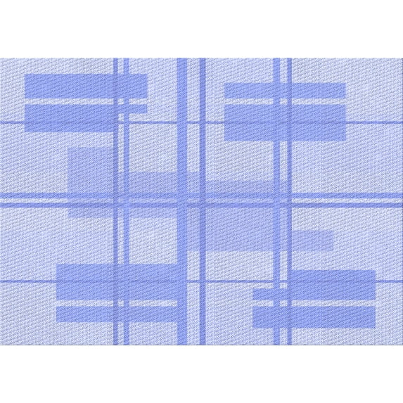 Ahgly Company Machine Washable Indoor Rectangle Transitional Sky Blue Area Rugs, 3' x 5'