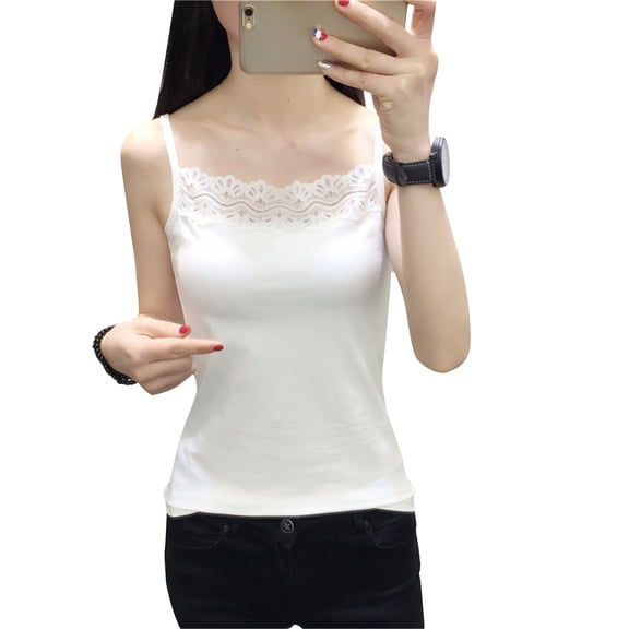 Women's Spaghetti Strap for Ladies Vest Top All-matching Lace Camisole Cami Crop Sport Sleeveless
