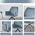 thumbnail image 5 of Dining Chair Upholstered Backrest Seat Chairs, Velvet Upholstered Contemporary Accent Chairfor Home Kitchen/Living Room, Blue and Black, 5 of 8