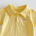 thumbnail image 5 of Hrsba Infant Romper Boy,Solid Color Short Sleeve Embroidery Bodysuit For Toddler Boy 0-2Y, 5 of 5