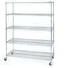 Seville Classics 5-Shelf Steel Wire Shelving System with Casters/Wheels
