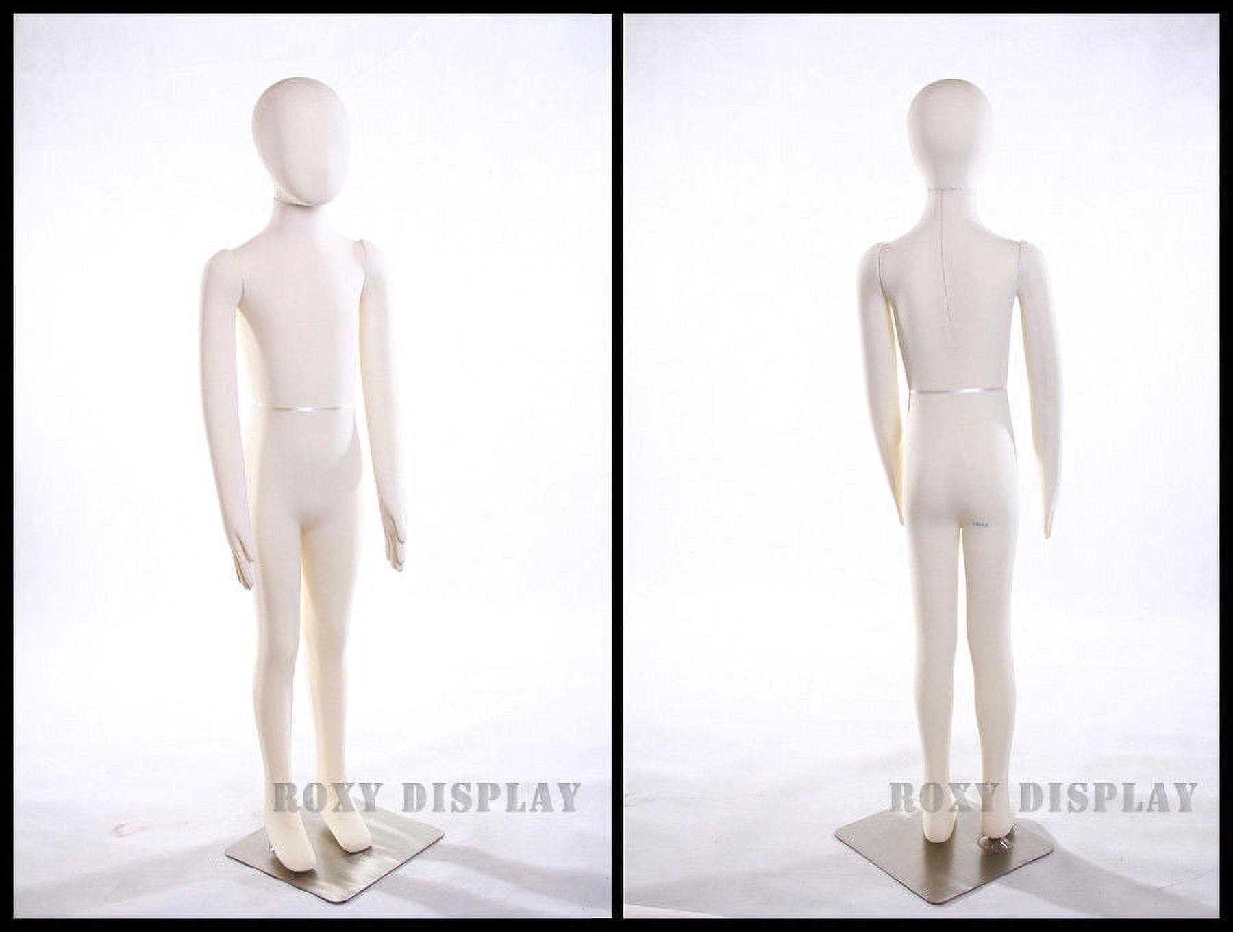 ROXYDISPLAY Plastic Child Mannequin – 6-8 Years, Standing Pose With Free Wig, Turnable Arms & Removable Head