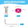 thumbnail image 2 of Uxcell M8 Finish Countersunk Washer Kit, 40 Set Aluminum Alloy Flat Cup Head Screw Gasket, Rose Red, 2 of 6