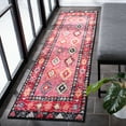 thumbnail image 2 of SAFAVIEH Montage Andreas Geometric Indoor/Outdoor Runner Rug, Pink/Black, 2'3" x 8', 2 of 8