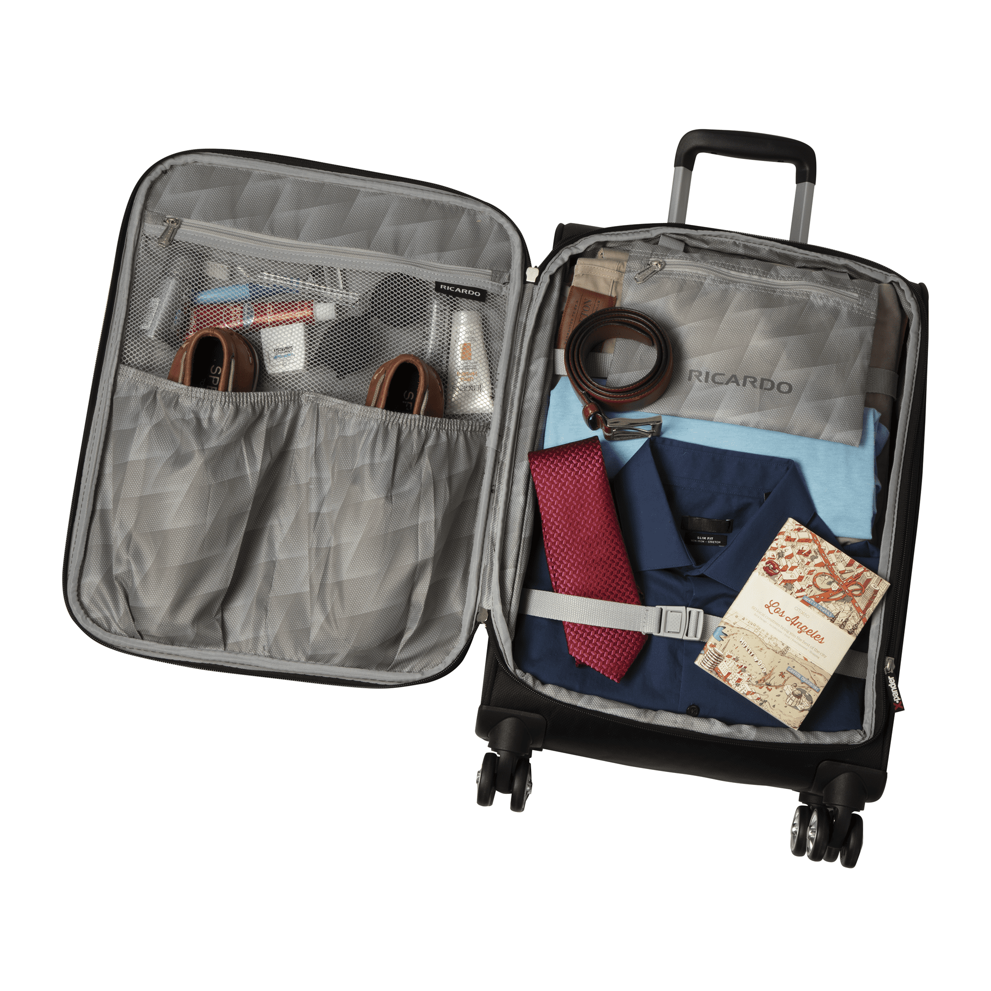 Ricardo Beverly Hills Solvang 2.0 Softside 28" Expandable Checked Spinner Luggage, Adult, Black