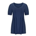 thumbnail image 6 of USSUMA Womens Tops Fashion Casual Women's Solid Short Sleeve V-neck Button T-shrit Top Blouse Elegant Clearance Sale Navy Polyester XXL, 6 of 6