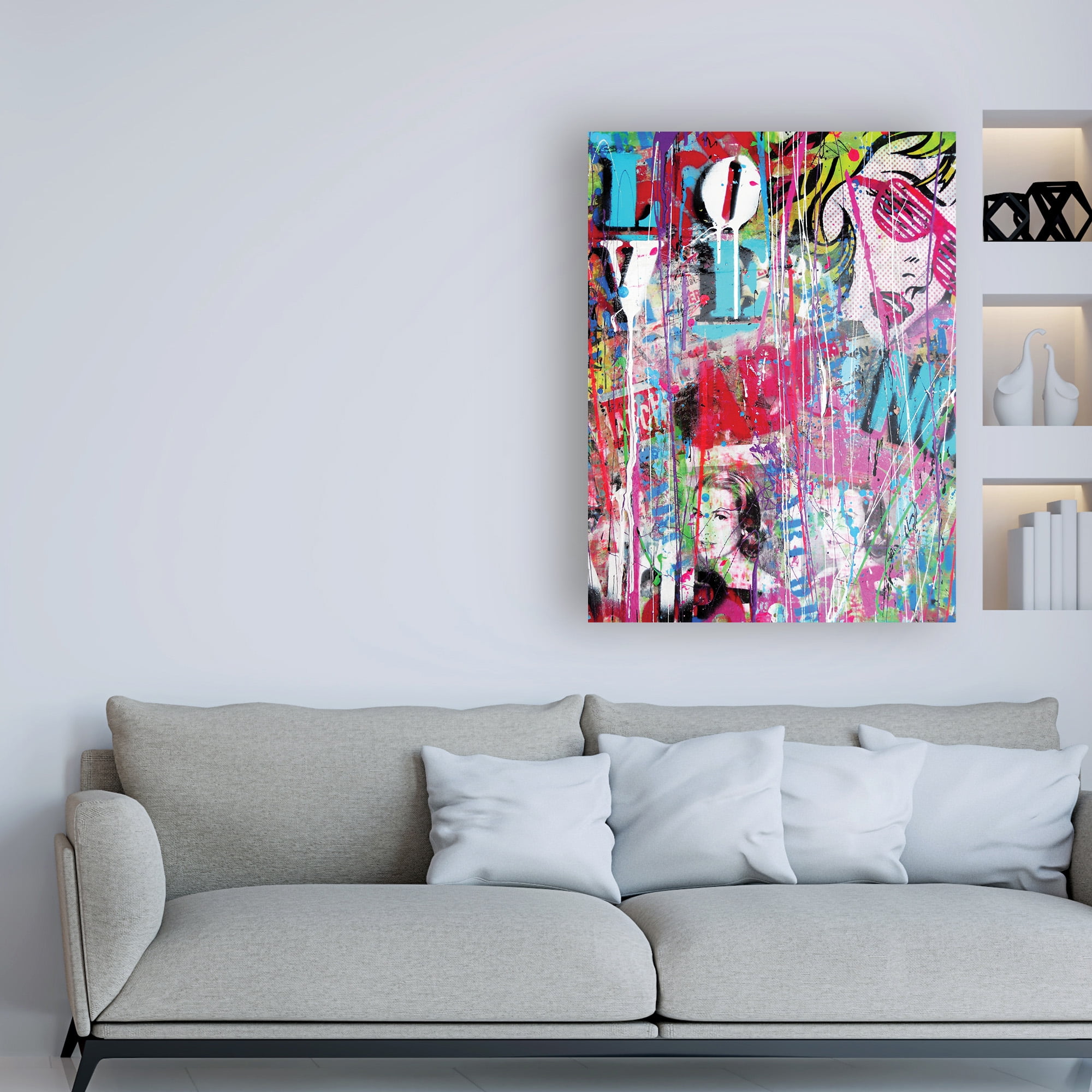 Trademark Fine Art 'Love Graffiti' Canvas Art by David Drioton