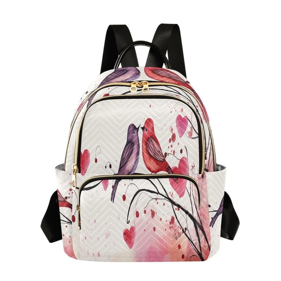 Valentine's Day Couple Birds Travel Laptop Backpack Casual Daypack Lightweight Bookbag Compartment for Business