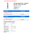 thumbnail image 2 of Rear Shock Absorber Set - Compatible with 2003 - 2005 Lincoln Aviator 2004, 2 of 2