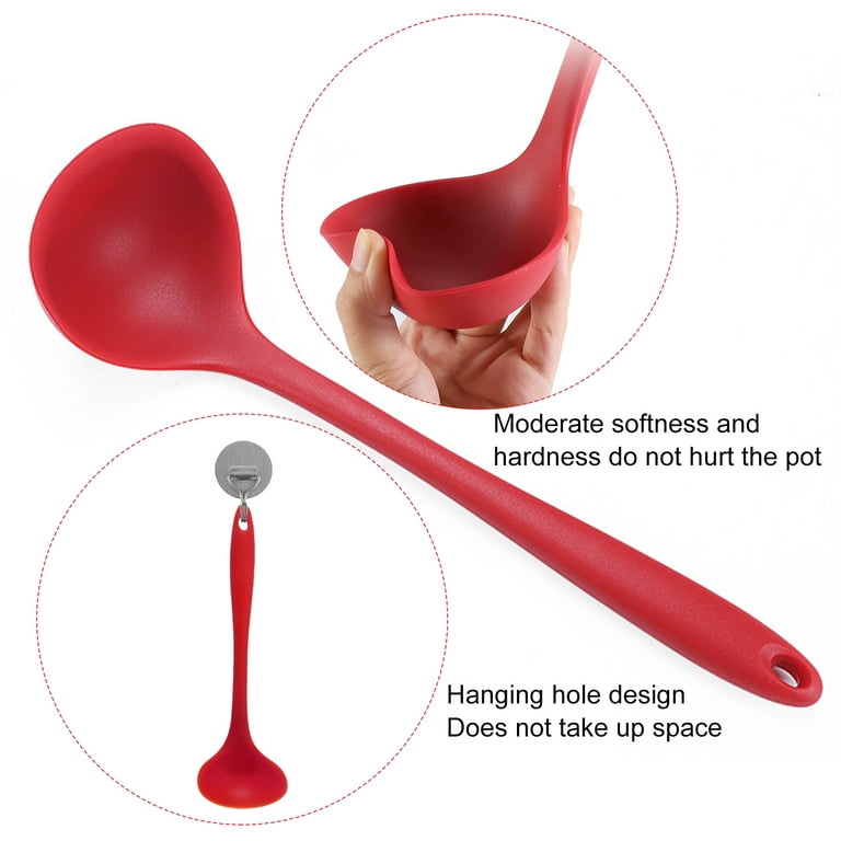 Taihexin 4 Pcs Large Silicone Mixing Spoon Set, 10.82*2.36 inch