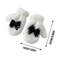 thumbnail image 3 of Moocorvic Cute Plush Winter Fingerless Mittens for Women & Teen Girls,Black, 3 of 3